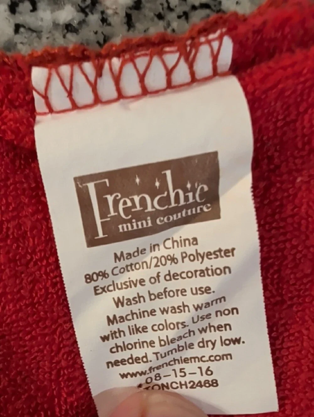 Frenchi Red Christmas Bib with 'I ♥ Santa... but he's no Grandma!' Embroidery